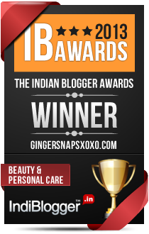 This blog won the 2013 Indian Blogger Awards - Beauty & Personal Care